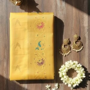 Yellow Banarasi Silk Saree